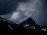 mountain with clouds