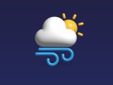 a cloud with a sun on top of it