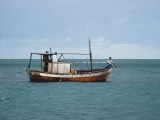 brown and black boat on sea during daytime