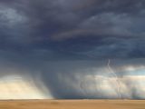 lightning struck on desert